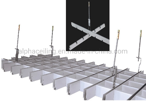 Aluminum Indoor Decorative Suspended T Grid Strip Panel Metal False Cell Ceiling