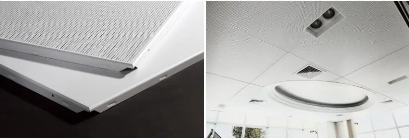 300*300 600*600 Suspended Plain Perforated Metal False Aluminum Acoustic Ceiling for Office Hotel Public Building Decoration