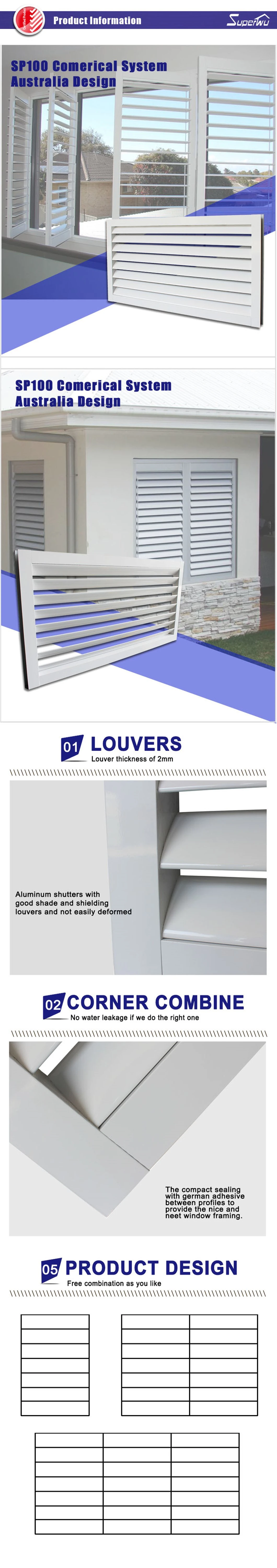 Customized Frame Ventilation Aluminum Alloy Louvers Windows and Doors Aluminium Plate Shutter Window